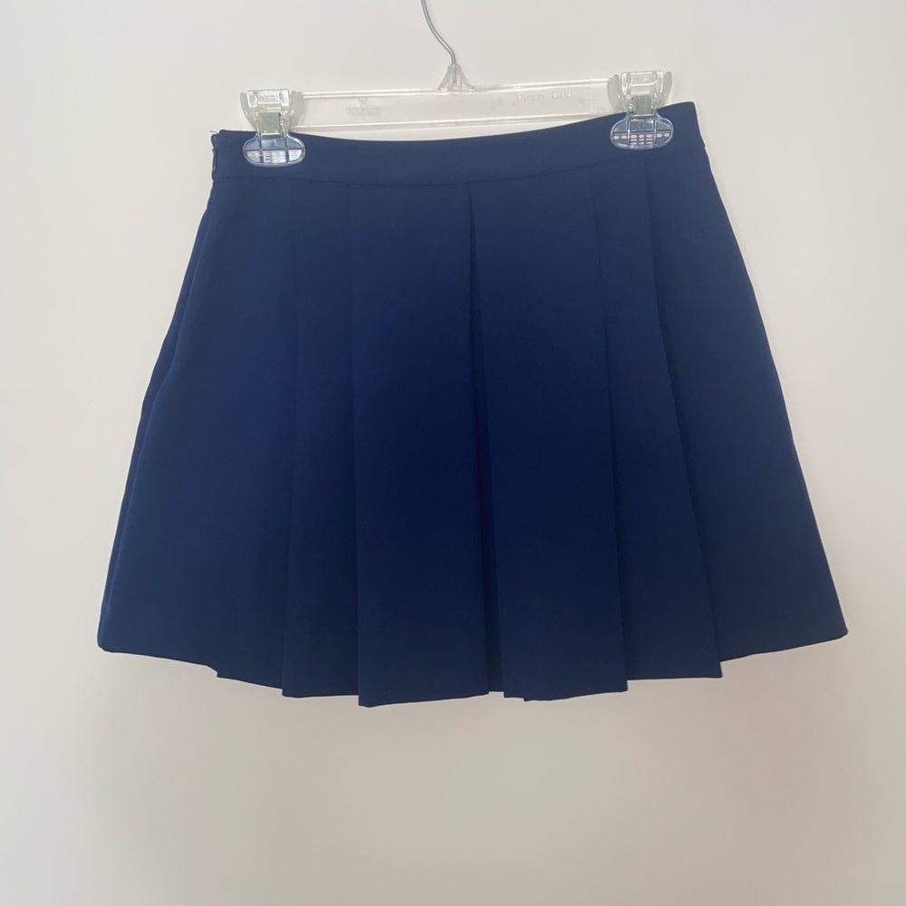 Forever 21 Navy Blue Box Pleat Mini Pleated Skirt Size XS - Picture 5 of 10